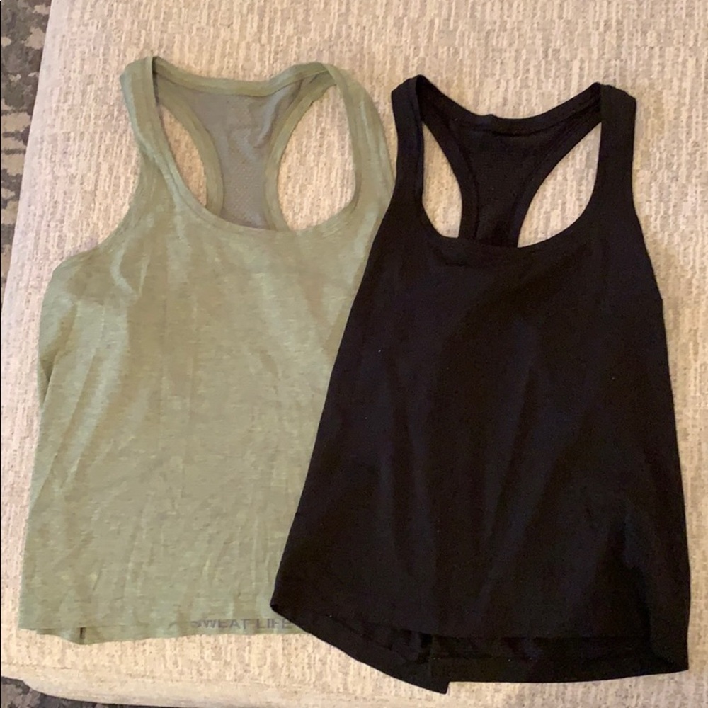Black and green Lululemon tank tops!